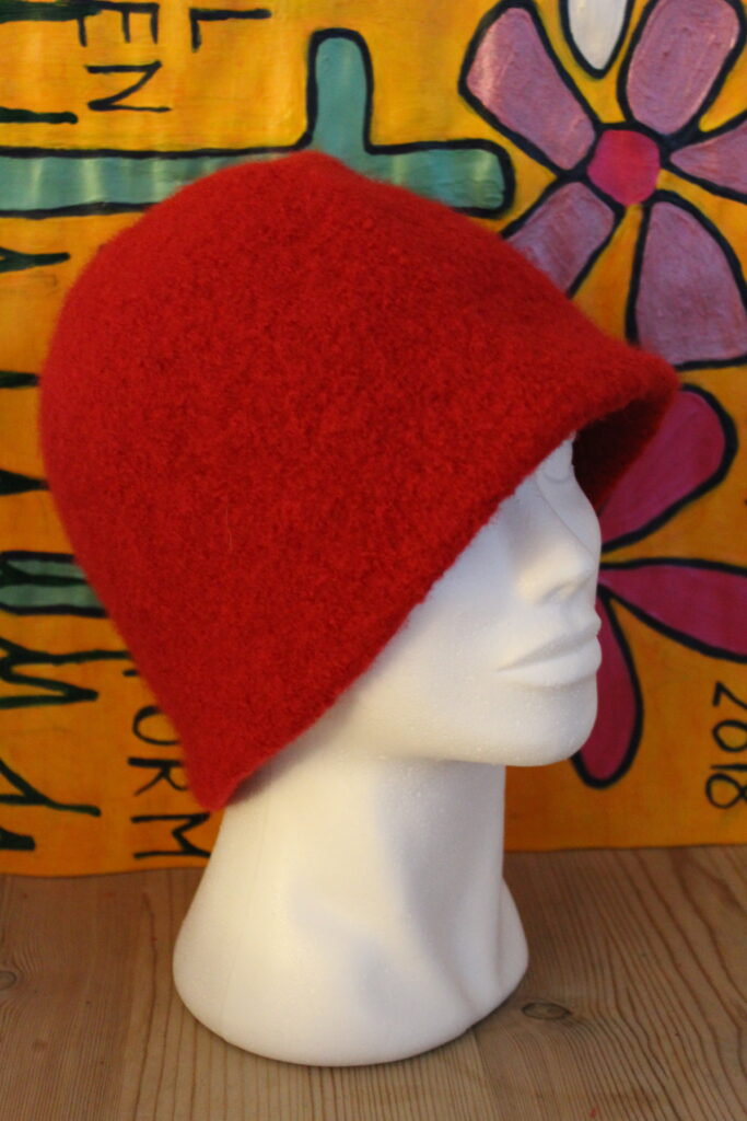 nisse-hat - rød-filtet