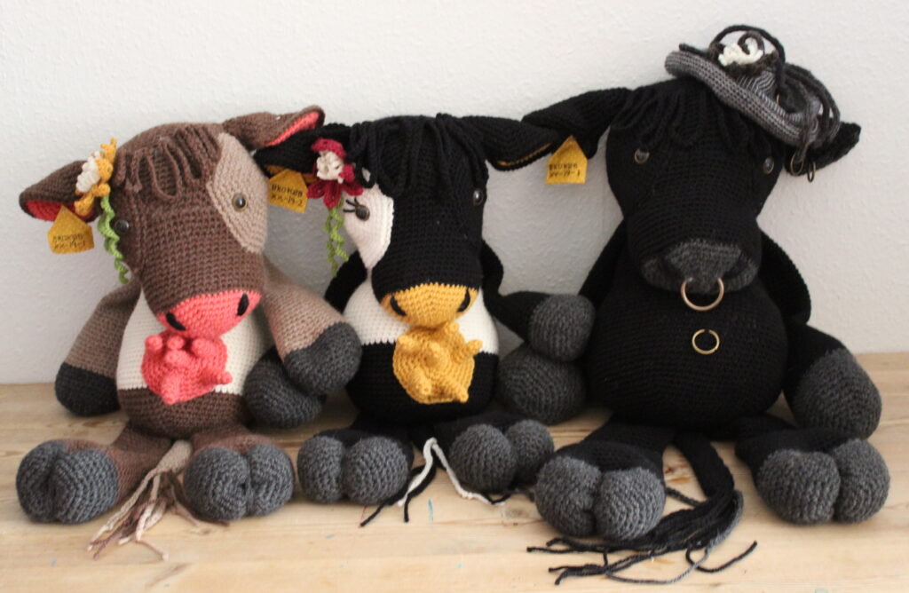 crochet galloway cows and a bull